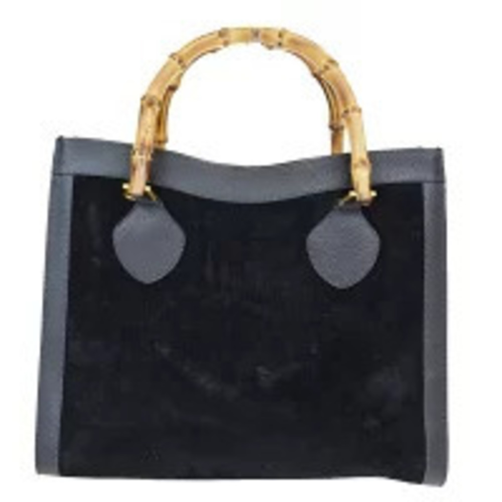 Gucci Bamboo Suede Handbag Black
